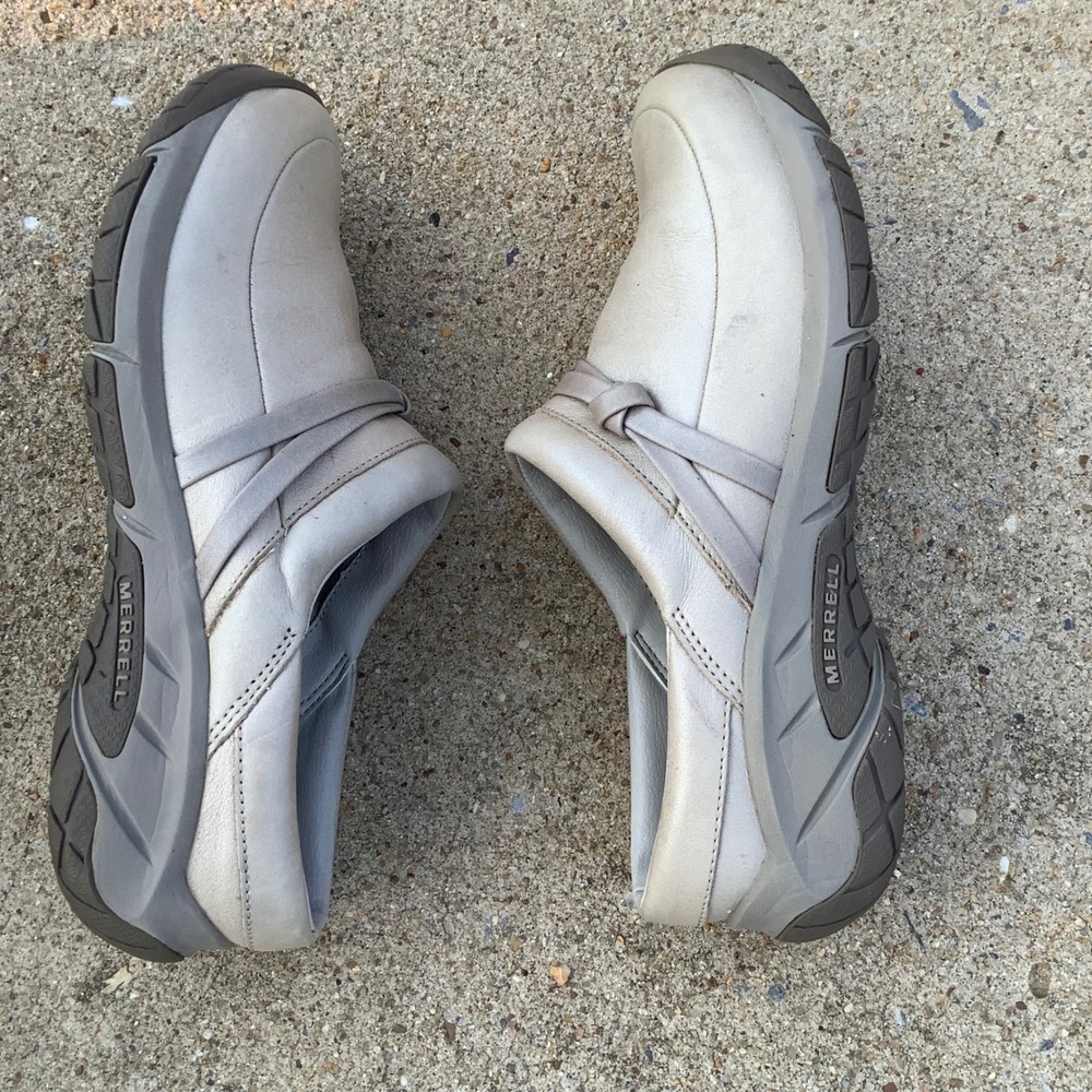 Merrell Aluminum Leather Clogs Womens 7.5 Slip On Performance Shoes J61942 Gray - Picture 5 of 12